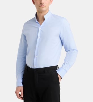 Chemise droite Hcari en coton - Galeries Lafayette - Bleu