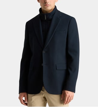 Veste Vigo cintrée piquée avec doublure - Comptoir GL - Bleu marine