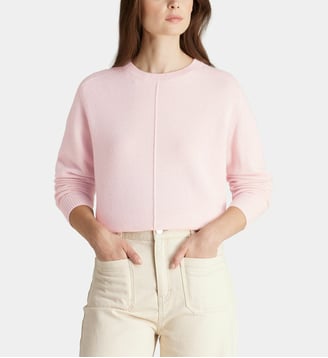 Pull droit Dean en laine et cachemire - Galeries Lafayette - Rose clair