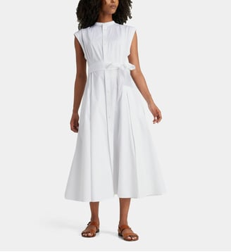 Robe cintrée longue coton  - Polo Ralph Lauren - White