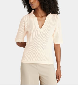 Polo cintré crochet coton  - Dnud - Ivoire