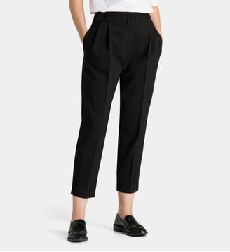 Pantalon Clotaire coupe carotte à pinces - Galeries Lafayette - Noir