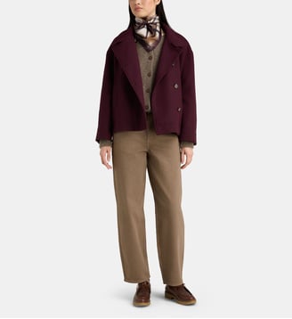 Manteau ample court Minami en laine - Jodhpur - Bordeaux