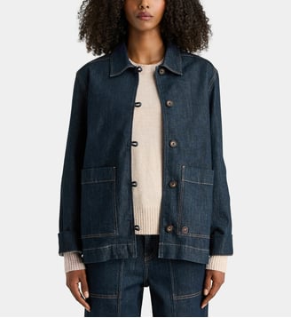 Blouson Marylou droit en coton - Jodhpur - Bleu marine