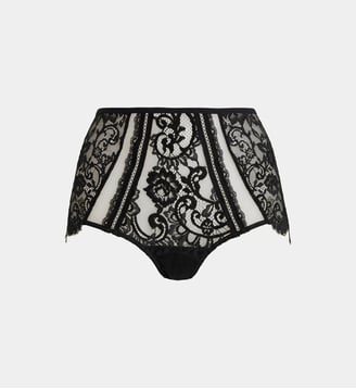 Slip taille haute à motif fleuri - Lise Charmel - Noir