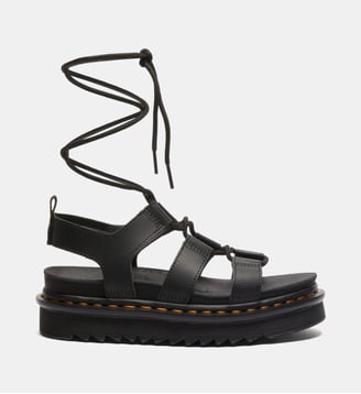 Sandales plateforme en cuir - Dr. Martens - Noir