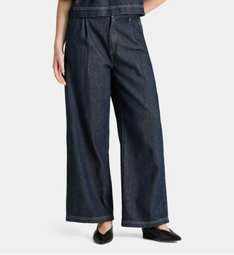 Jean Tristan large en denim - Galeries Lafayette - Bleu foncé