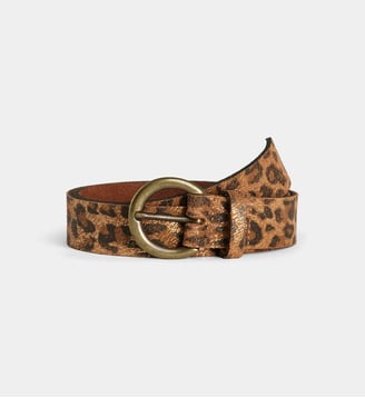Ceinture Hiros Suède animalier - Galeries Lafayette - Léopard