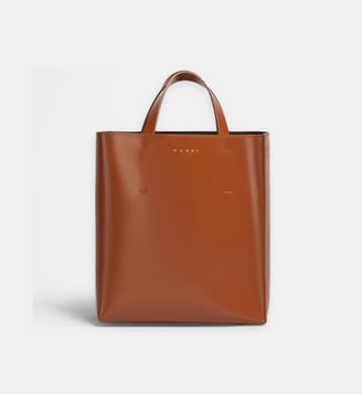 Sac cabas en cuir signature - Marni - Camel