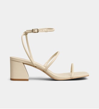 Sandales Vera à talon cuir - Galeries Lafayette - Écru