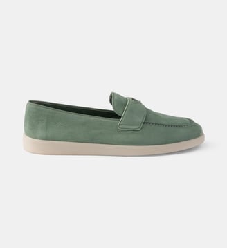 Mocassins en veau velours signature - Prada - Vert