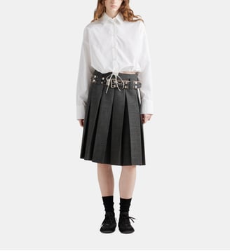 Chemise ample courte en coton - Prada - Blanc