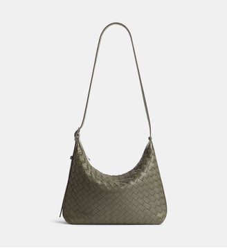 Sacoche Traveler en cuir tressé - Bottega Veneta - Kaki foncé