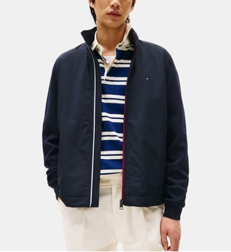 Sweat en coton zippé - Tommy Hilfiger - Bleu et rouge