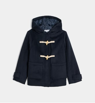 Manteau duffle Carnac en laine mélangée - Cadet Rousselle - Bleu marine