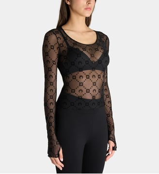Top Moon Mesh crop - Marine Serre - Noir