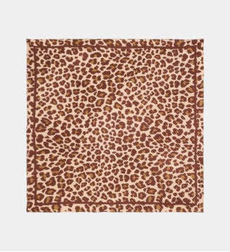 Carré plissé Fauve à motif léopard - Galeries Lafayette - Beige