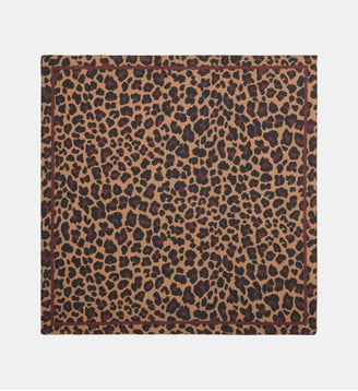 Carré plissé Fauve à motif léopard - Galeries Lafayette - Marron