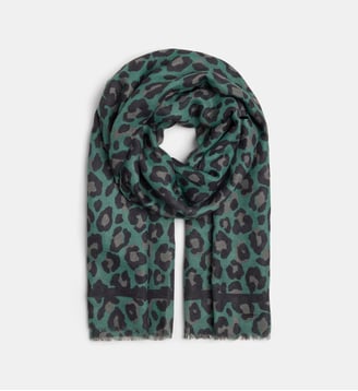Étole Fauve F léopard - Galeries Lafayette - Kaki et gris