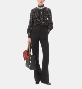Chemise fluide à pois en soie - Valentino Garavani - Noir et blanc