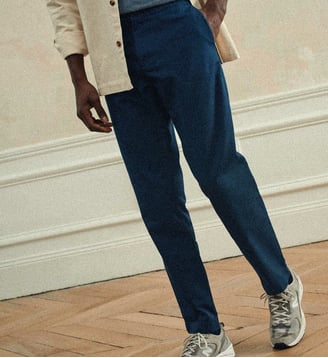 Pantalon fluide Alec coton et lin - Balibaris - Bleu abysse