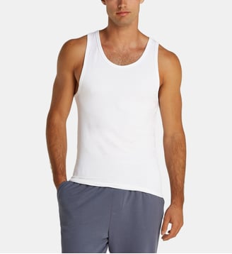 Débardeur droit en coton mélangé - Calvin Klein - Blanc