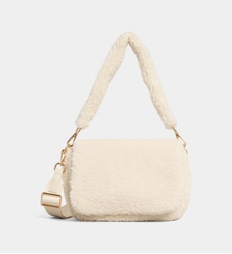 Sac à main Lorelei shearling - Galeries Lafayette - Beige naturel