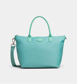 Sac cabas Cristal Cabas S nylon garni de cuir - Mac Douglas - Céladon