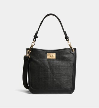 Sac hobo Kentucky Fantasia XS enduit et tressé fin  - Mac Douglas - Noir