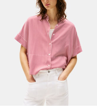 Chemisette ample à rayures - Tommy Hilfiger - Rouge et blanc