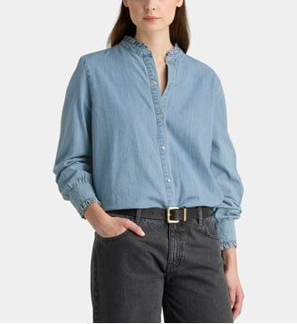 Chemise droite Detroit en coton - Galeries Lafayette - Bleu clair