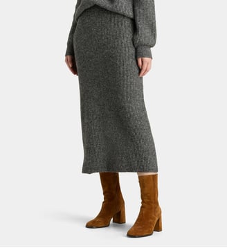 Jupe Dresde Wo droite longue - Galeries Lafayette - Gris anthracite