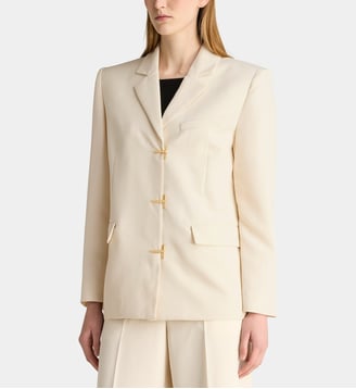 Veste tailleur relaxed manches fendues - Stine Goya - Crème