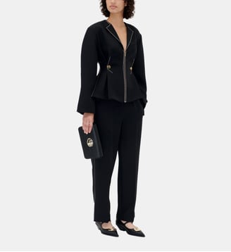 Pantalon droit surpiqûres contrastantes - Stine Goya - Noir