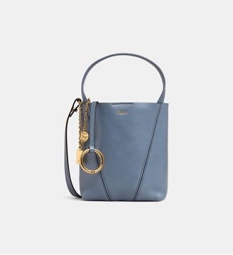 Petit sac à main Spin cuir grainé  - Chloé - Bleu cendré