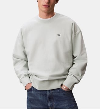 Sweat droit signature en coton mélangé - Calvin Klein - Vert d'eau