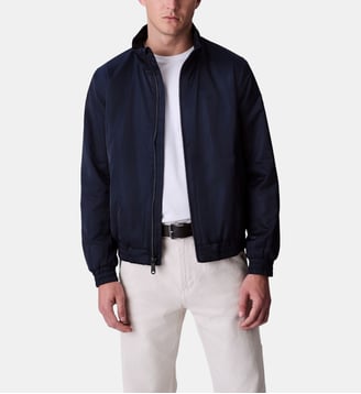 Blouson court droit zippé col montant - Calvin Klein - Bleu marine