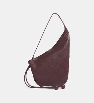Sac cabas en cuir signature - Marni - Bordeaux