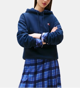 Hoodie droit coton - Tommy Hilfiger - Bleu marine