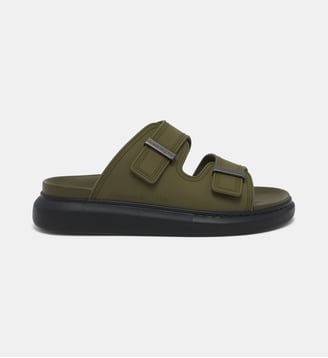 Sandales compensées Oversized signature - McQueen - Kaki