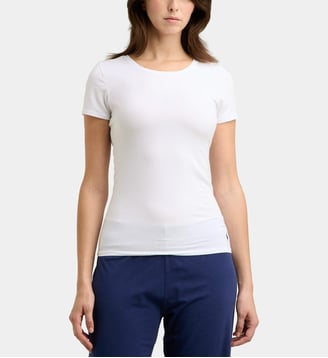 T-shirt ajusté en coton mélangé - Polo Ralph Lauren - White