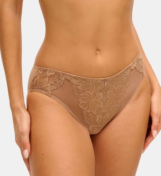 Culotte Abellia détails dentelle  - Wacoal - Beige