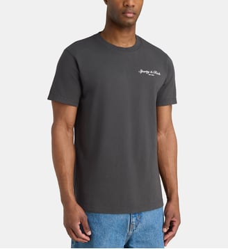 T-shirt droit Stallion signature en coton - Sporty & Rich - Noir chiné