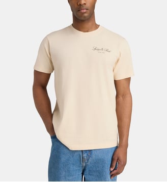 T-shirt droit Vendome signature en coton - Sporty & Rich - Écru