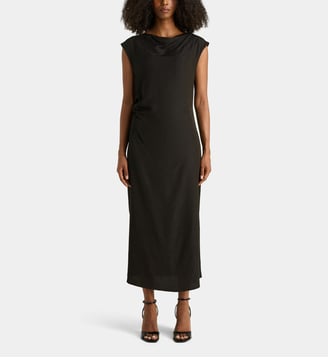 Robe fluide longue à motif jacquard. - Jodhpur - Noir