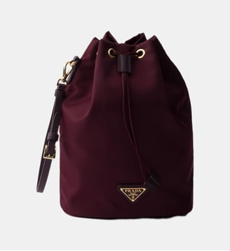 Pochette seau en Re-Nylon - Prada - Bordeaux