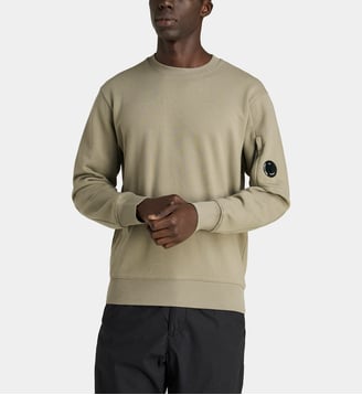 Sweat Diag Raise en coton - C.P. Company - Taupe