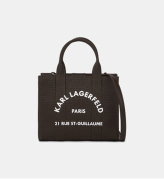 Sac cabas Mini Rue St Guillaume Square en coton - Karl Lagerfeld - Noir foncé