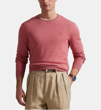 Pull droit en coton - Polo Ralph Lauren - Rose