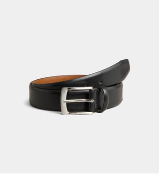 Ceinture en cuir à boucle ardillon - Extra Souple - Noir